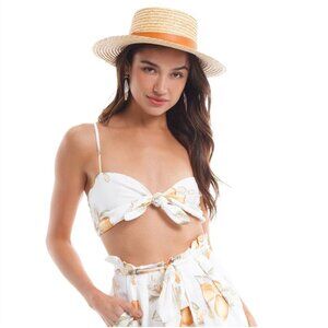 For Love & Lemons Crop Top and Mini Skirt Lemonade Set